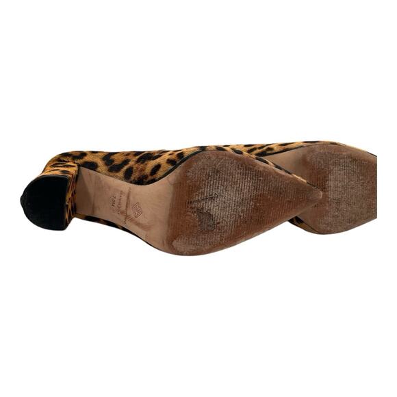 Antonio Melani Leopard Print Calf Hair Block Heel Women’s Sz 7.5 M Leather Sole - Picture 6 of 10